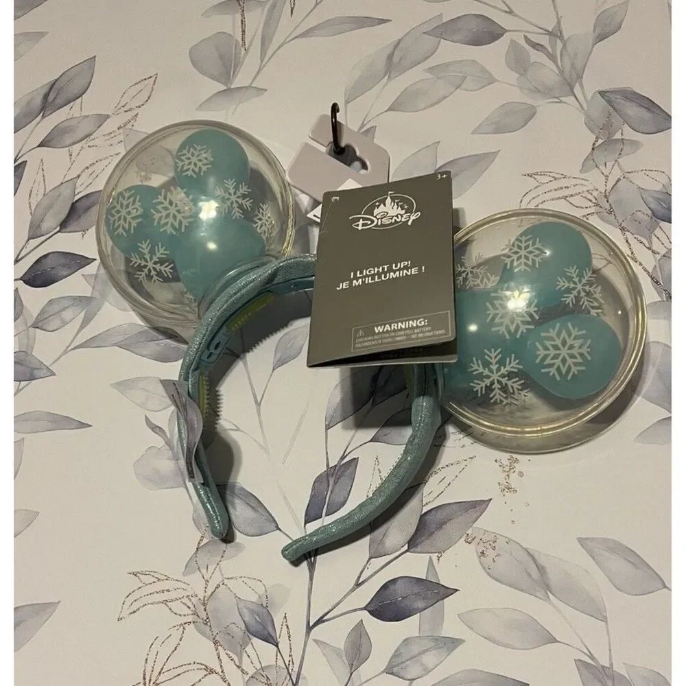 Disney Mickey Mouse Snowflake Balloon Light-Up Ears Headband New With Tags